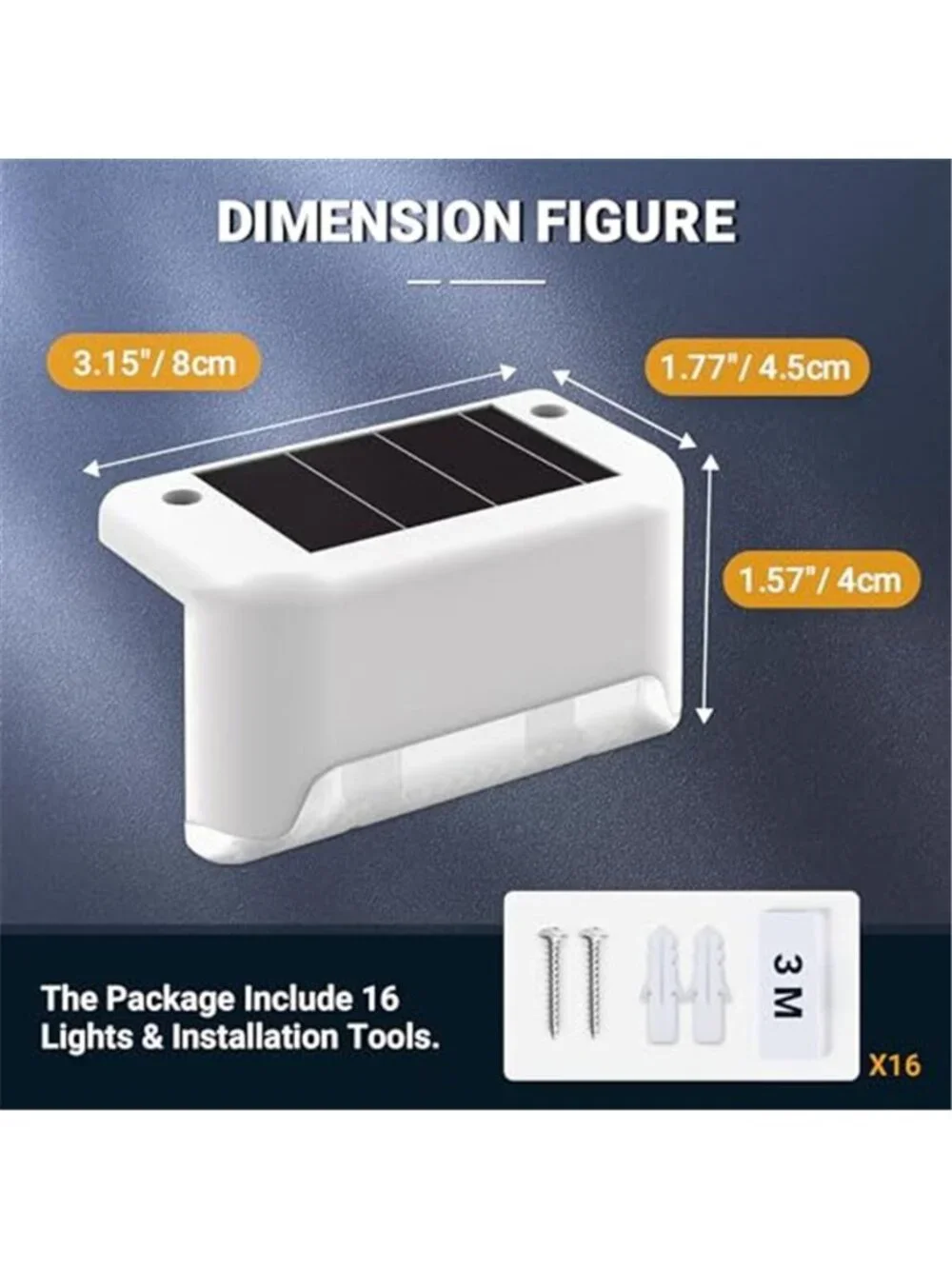 Solar Deck Lights Outdoor Waterproof LED Step Lights Fence Patio Garden